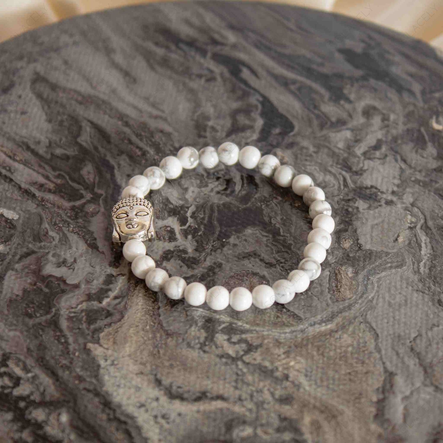 howlite kids bracelet with buddha charm