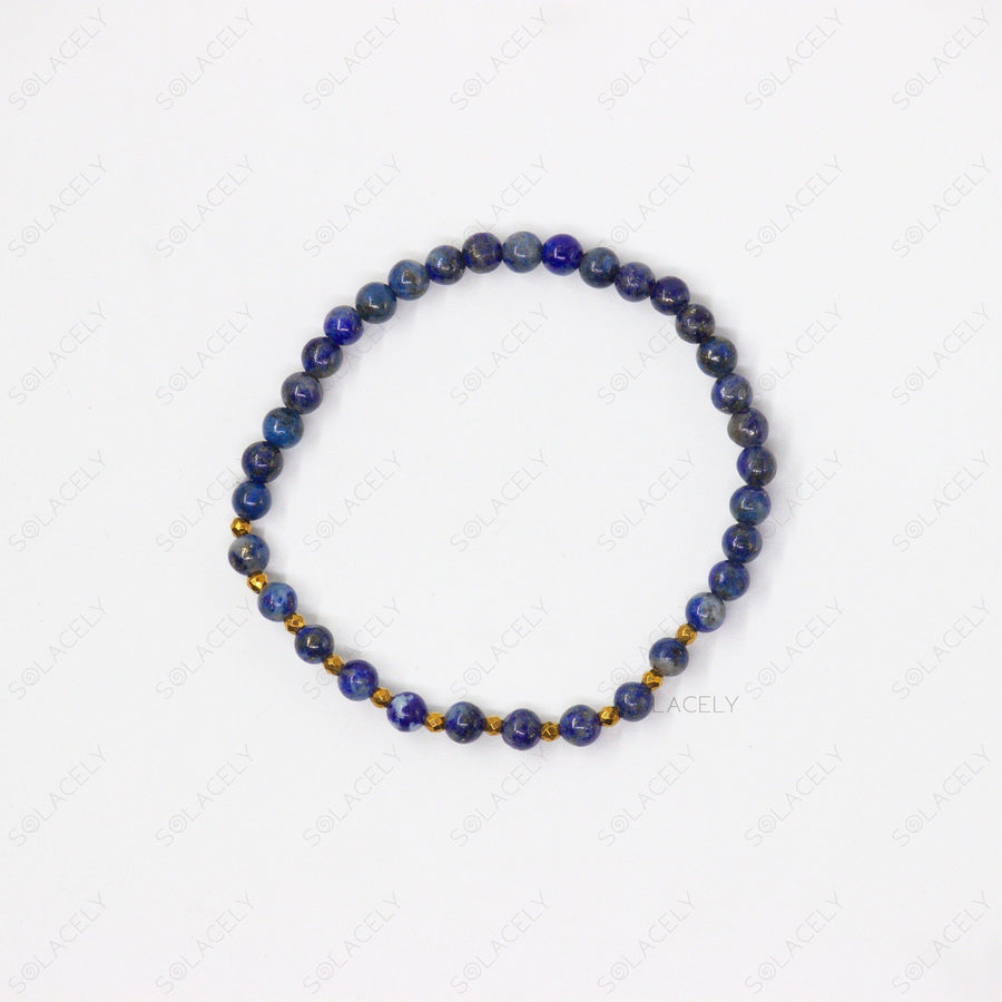 lapis lazuli bracelet with golden hematite spacers