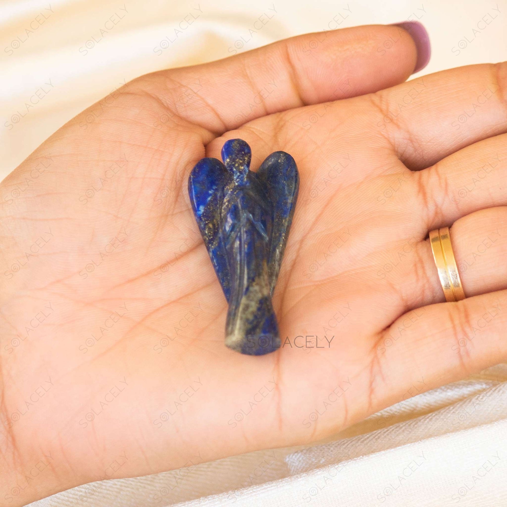 lapis lazuli guardian angel figurine