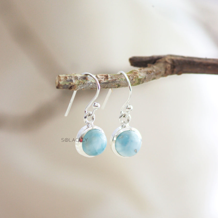 larimar round earring