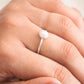 luxurious sterling silver ring with pure pearl accent