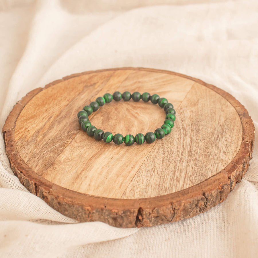 malachite bead bracelet