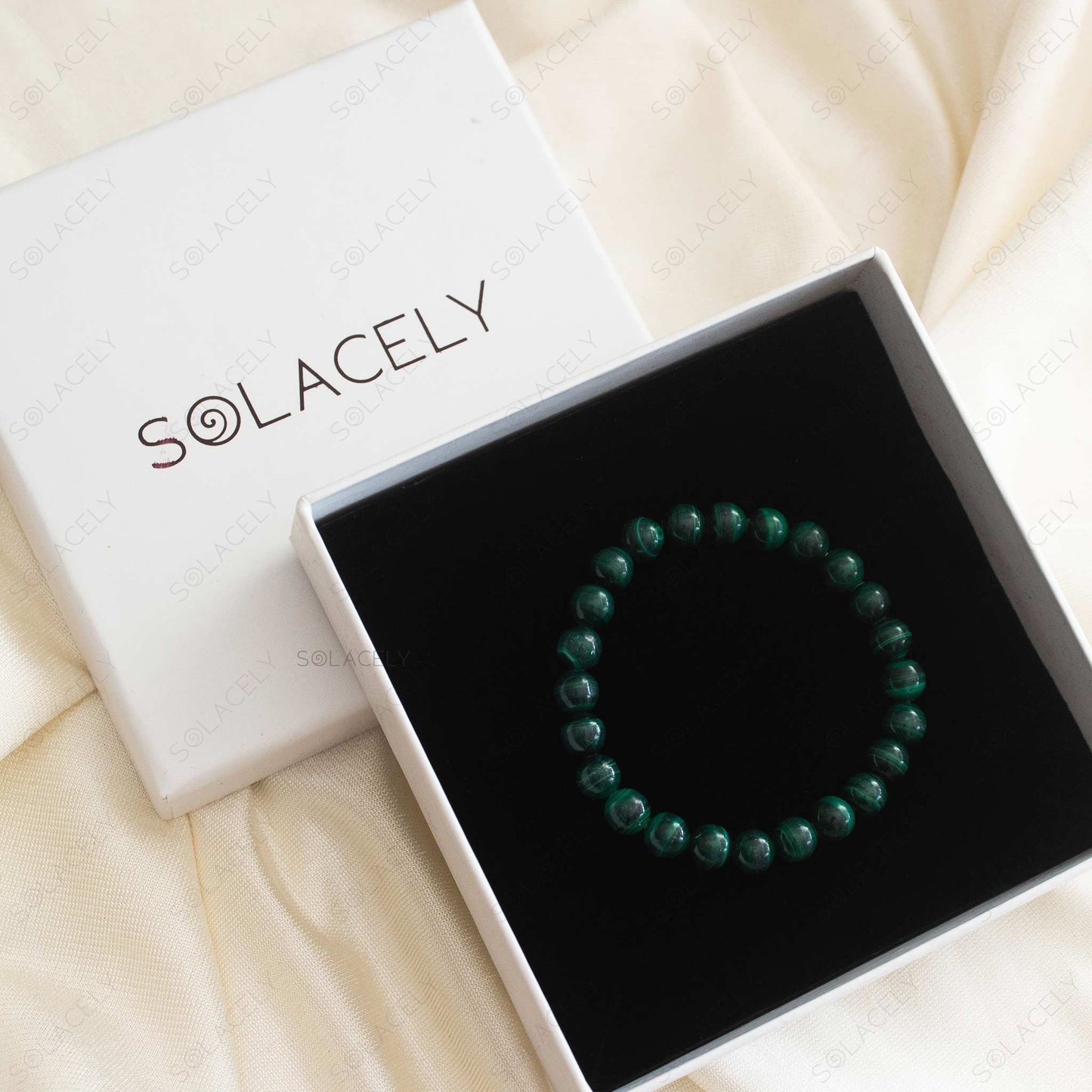 malachite bracelet with 7.5mm beads