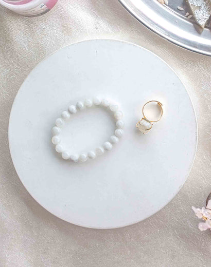 moonstone ring and moonstone bracelet rakhi hamper for sister 