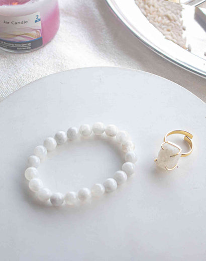 moonstone ring and moonstone bracelet gift hamper for sister