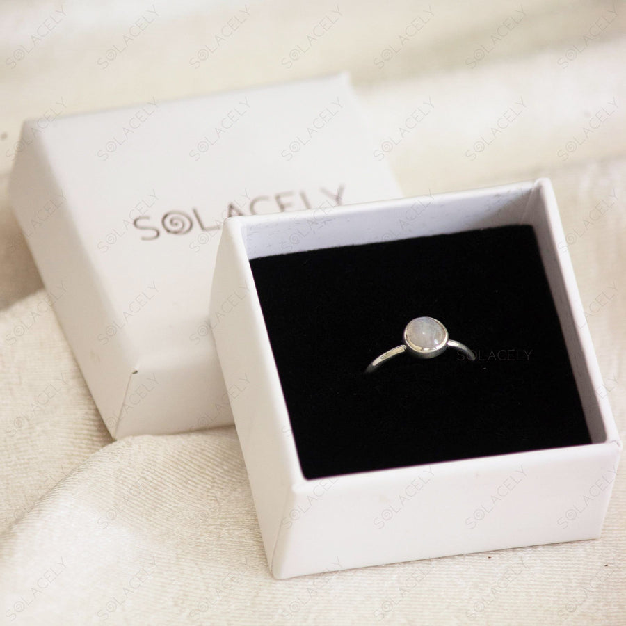 moonstone ring in sterling silver