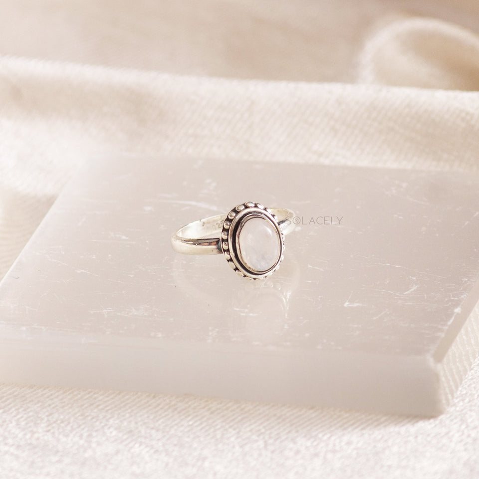 moonstone sterling silver oval ring