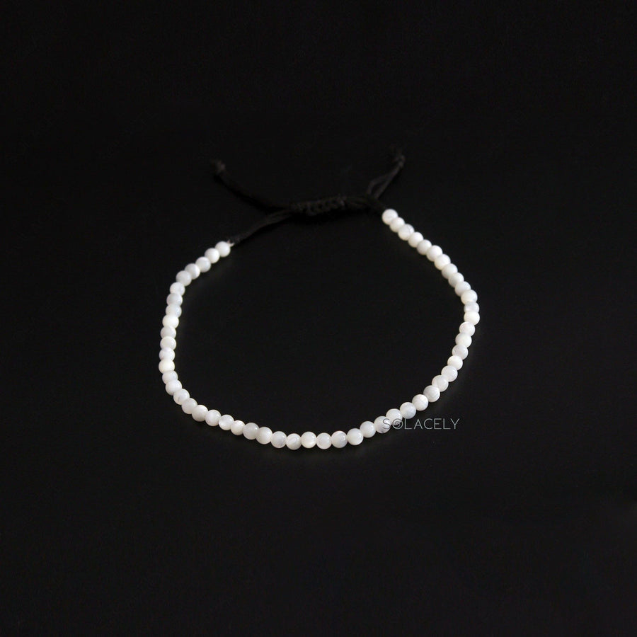 mother of pearl anklet 4mm beads