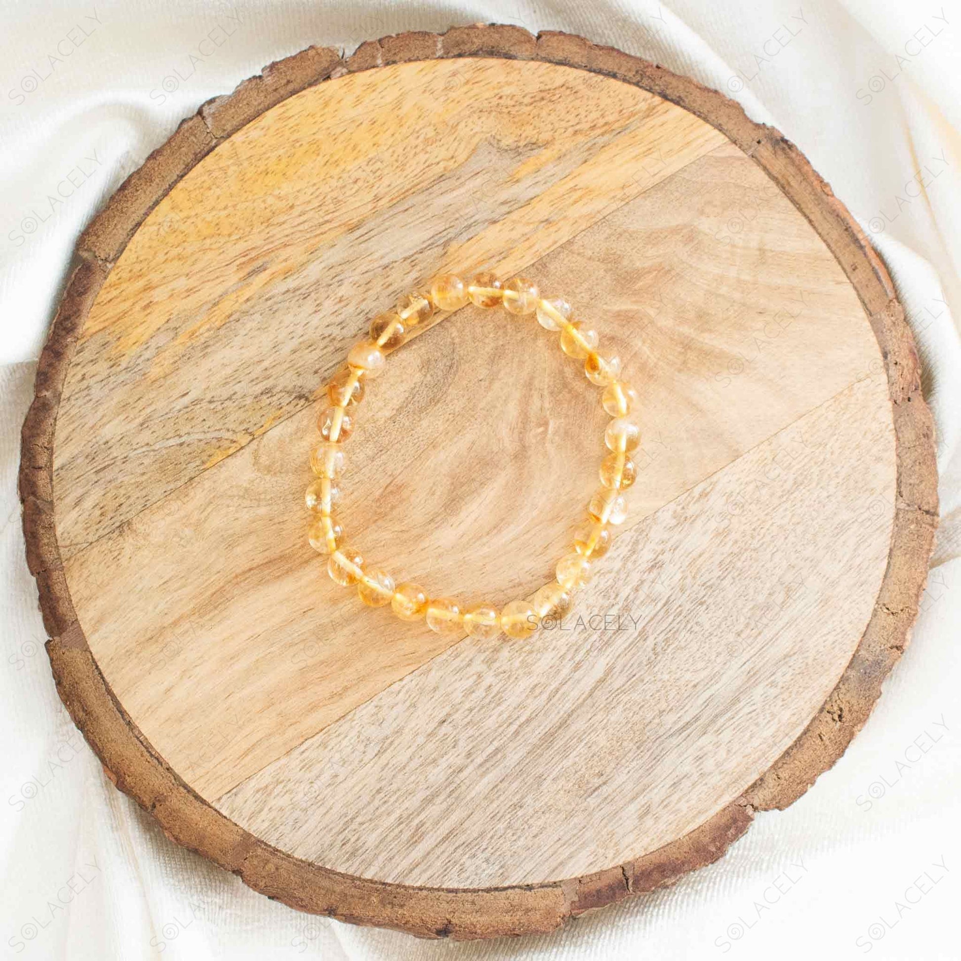 natural citrine bracelet featuring 6mm crystal beads