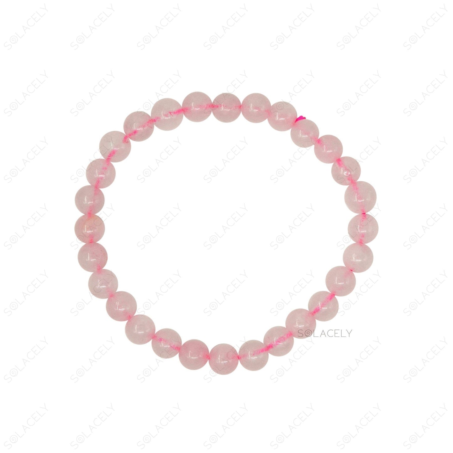 natural rose quartz bracelet with 6mm gemstones