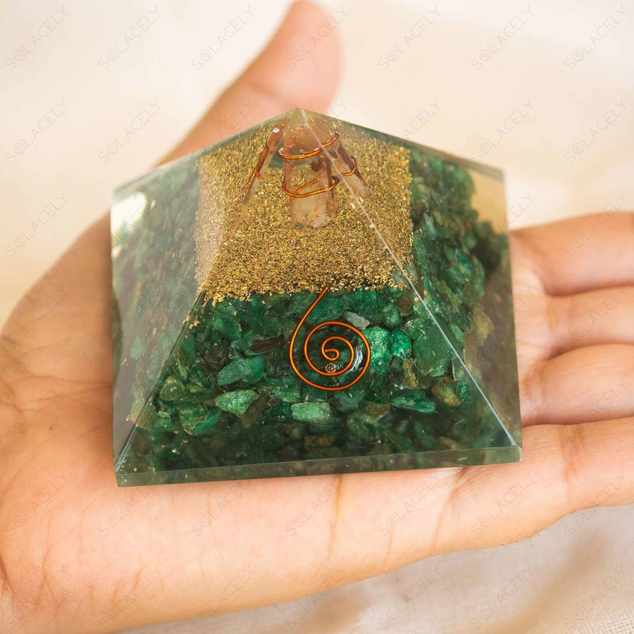 orgone green aventurine pyramid