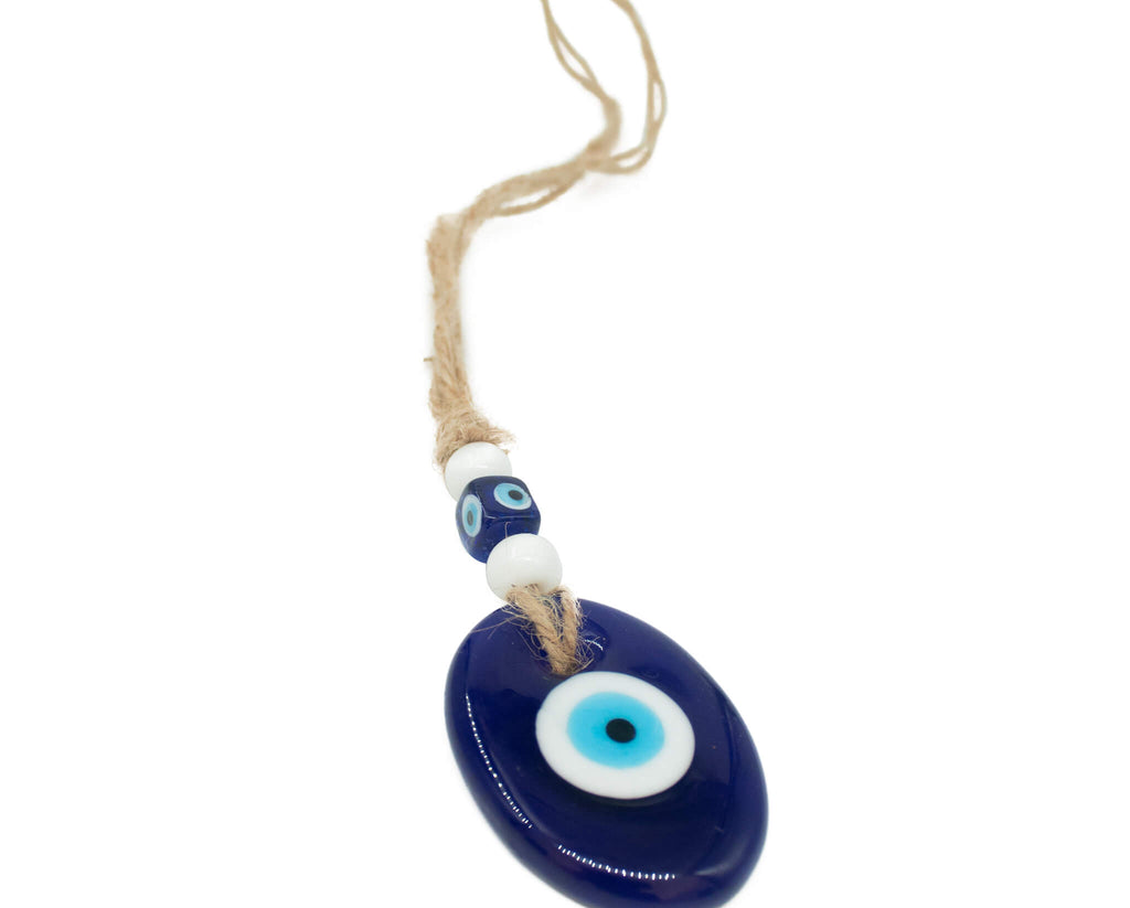 evil eye wall hanging blue and oval shape
