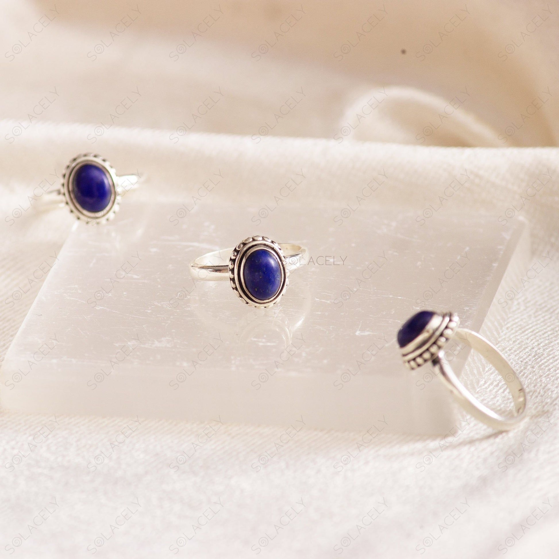 oval ring lapis lazuli sterling silver