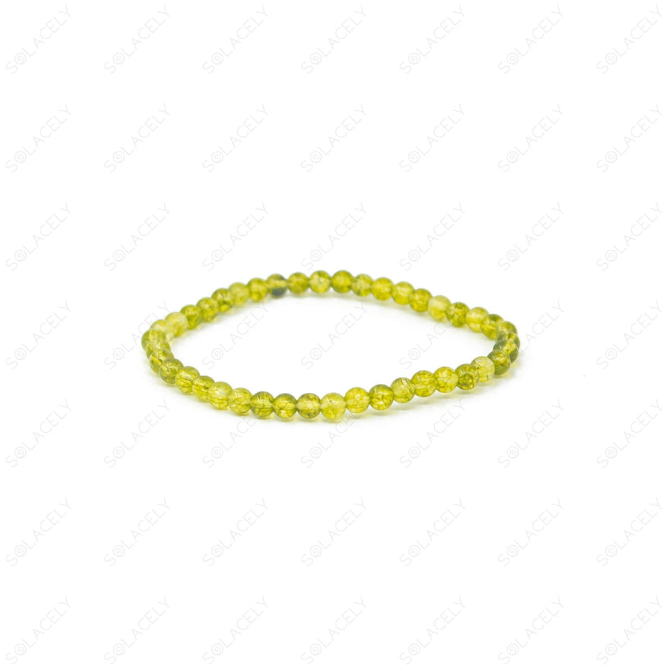 peridot bracelet 4mm bead