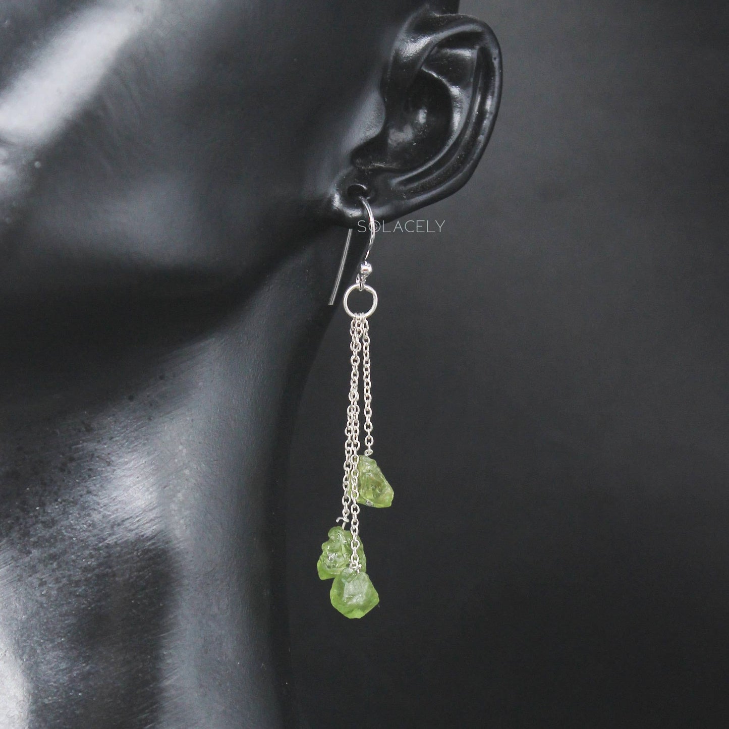 peridot silver earring