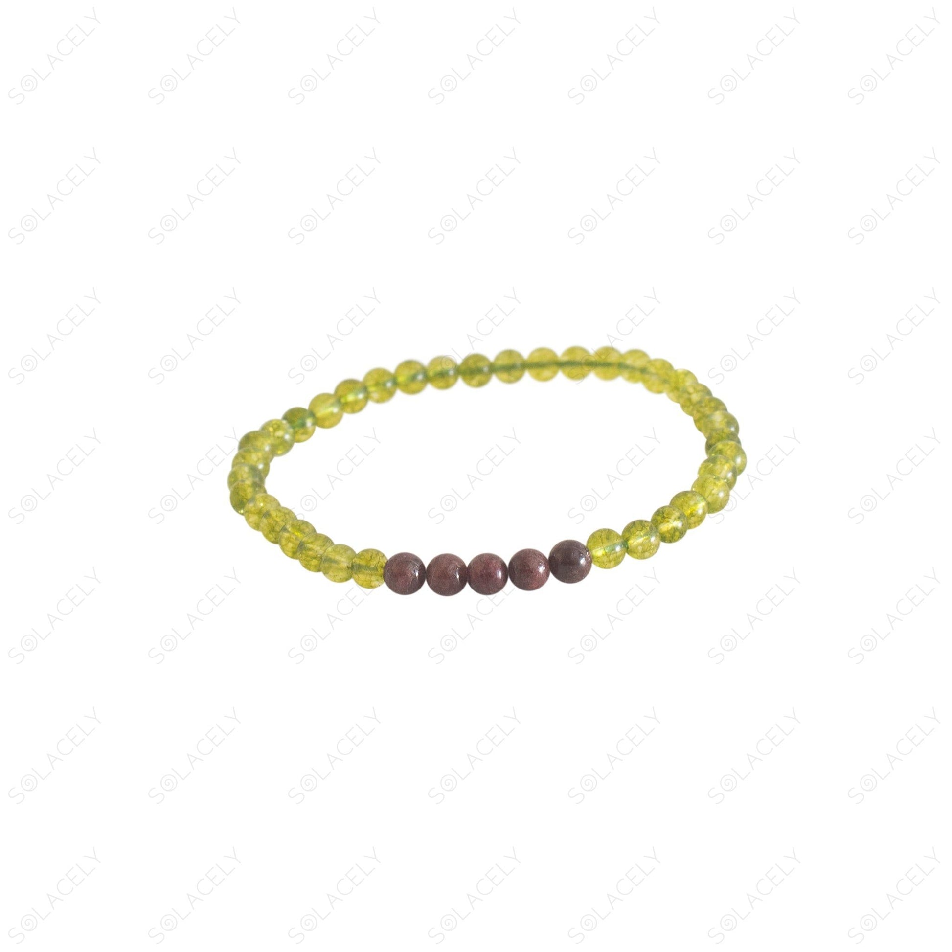 peridot-red-garnet-bracelet-4mm-couple