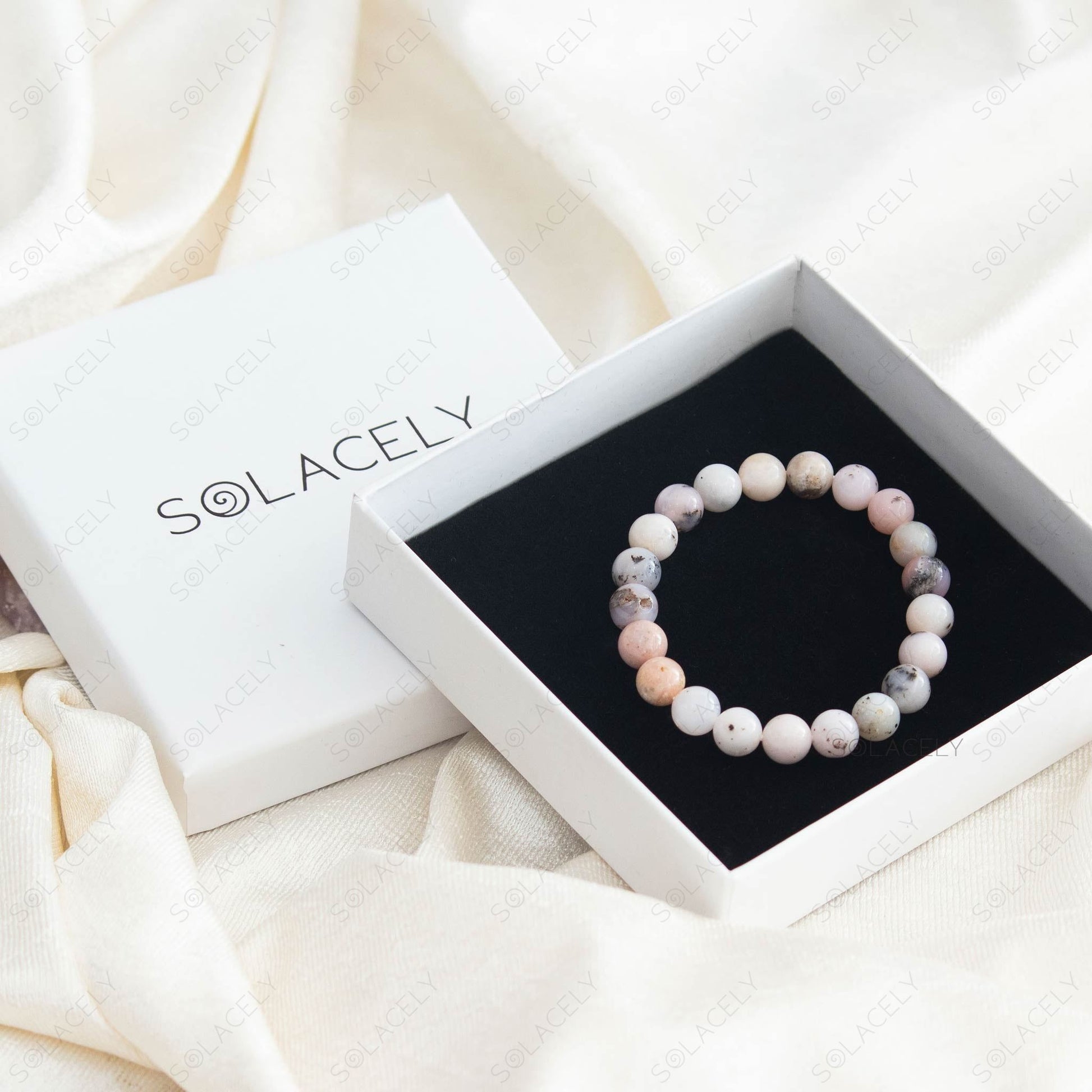 pink opal crystal bracelet for soft feminine style