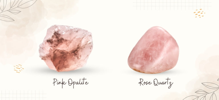 pink opalite and rose quartz pink opalite and green calcite mobile banner image