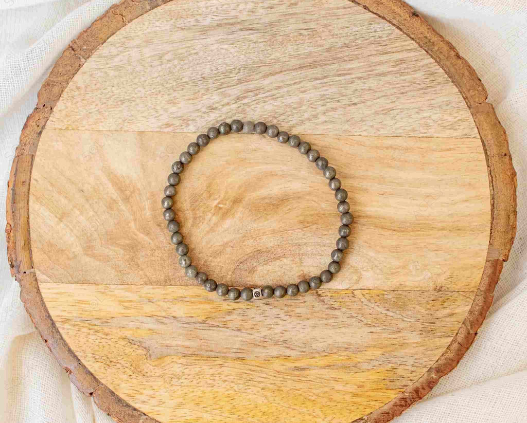 pyrite stone 4mm bracelet