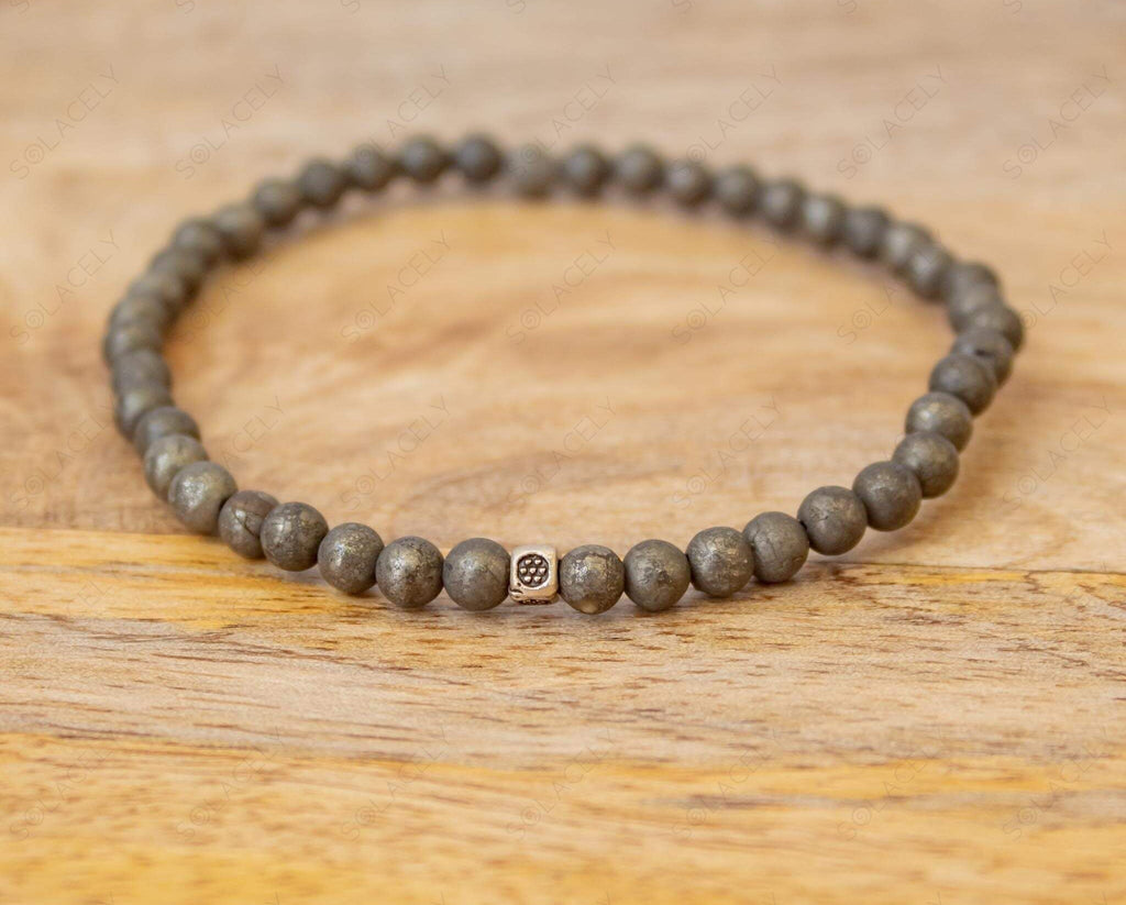 4mm pyrite bead bracelet