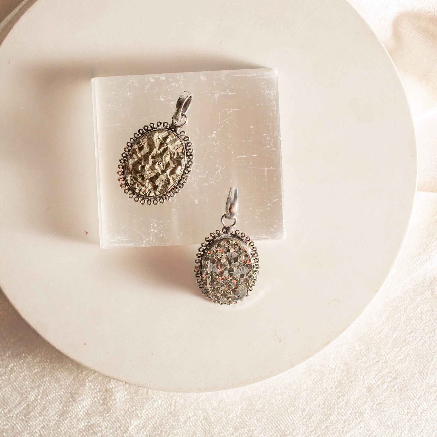 pyrite pendant for women