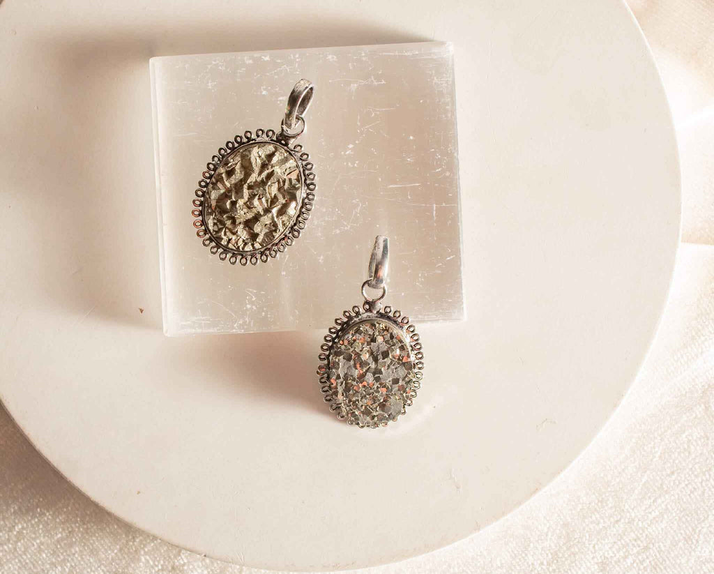 pyrite pendant for women