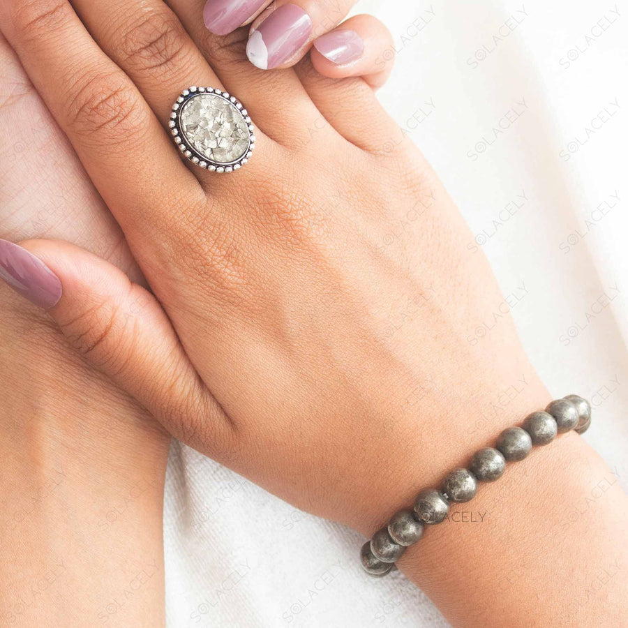 Pyrite Bracelet & Ring Combo - Attract Prosperity