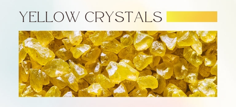 radiant glow of yellow crystals mobile banner image