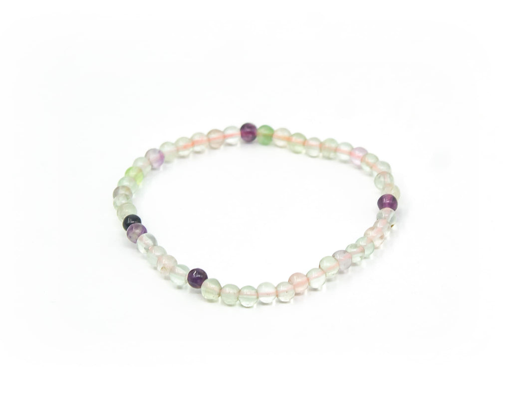 4mm Beads Rainbow Fluorite Bracelet 
