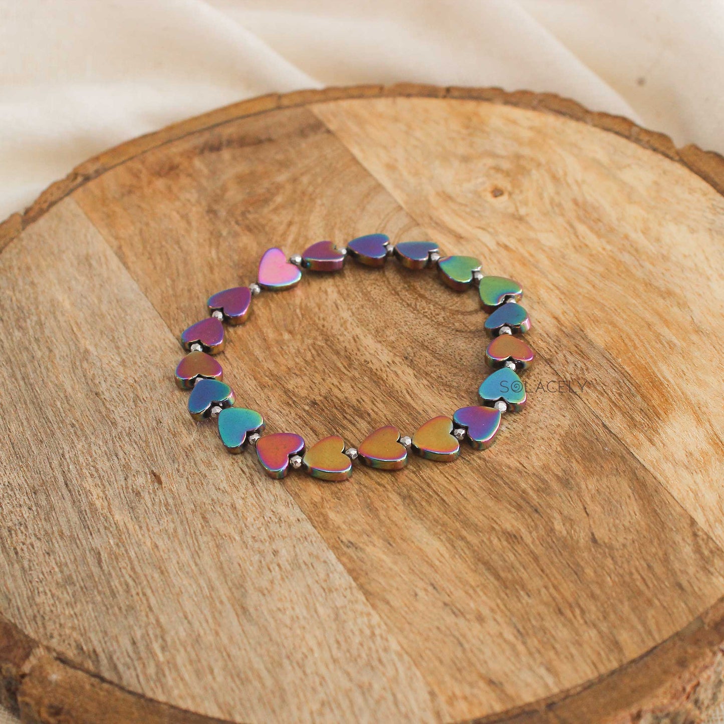 rainbow heart bracelet