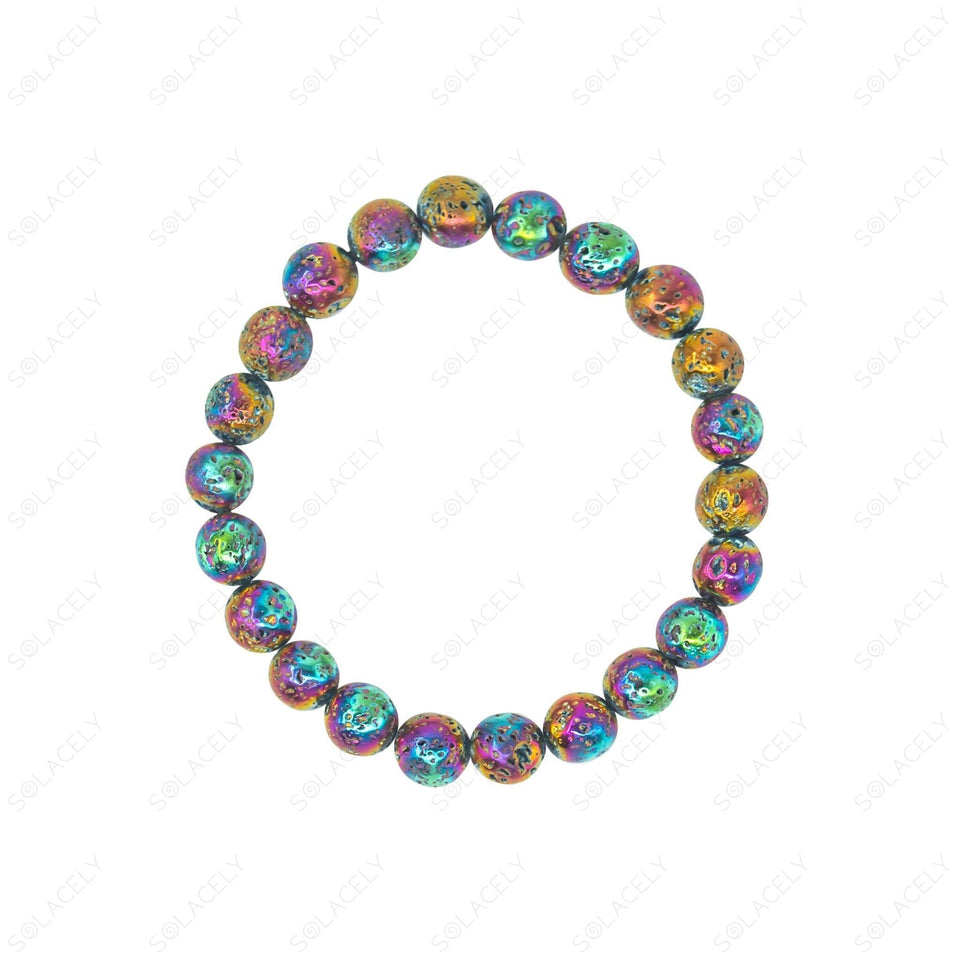 8mm lava stone bracelet rainbow