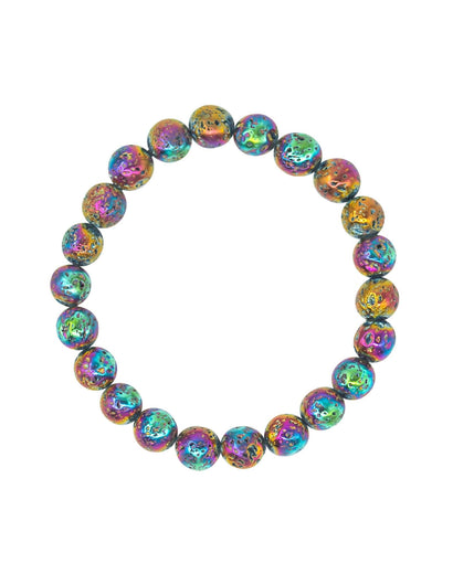  8mm lava stone bracelet rainbow