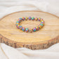 8mm natural Lava Stone beads rainbow bracelet