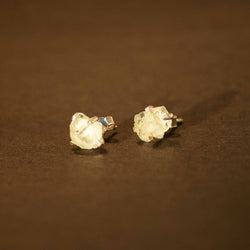 raw moonstone and sterling silver earrings