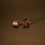 raw red garnet sterling earrings