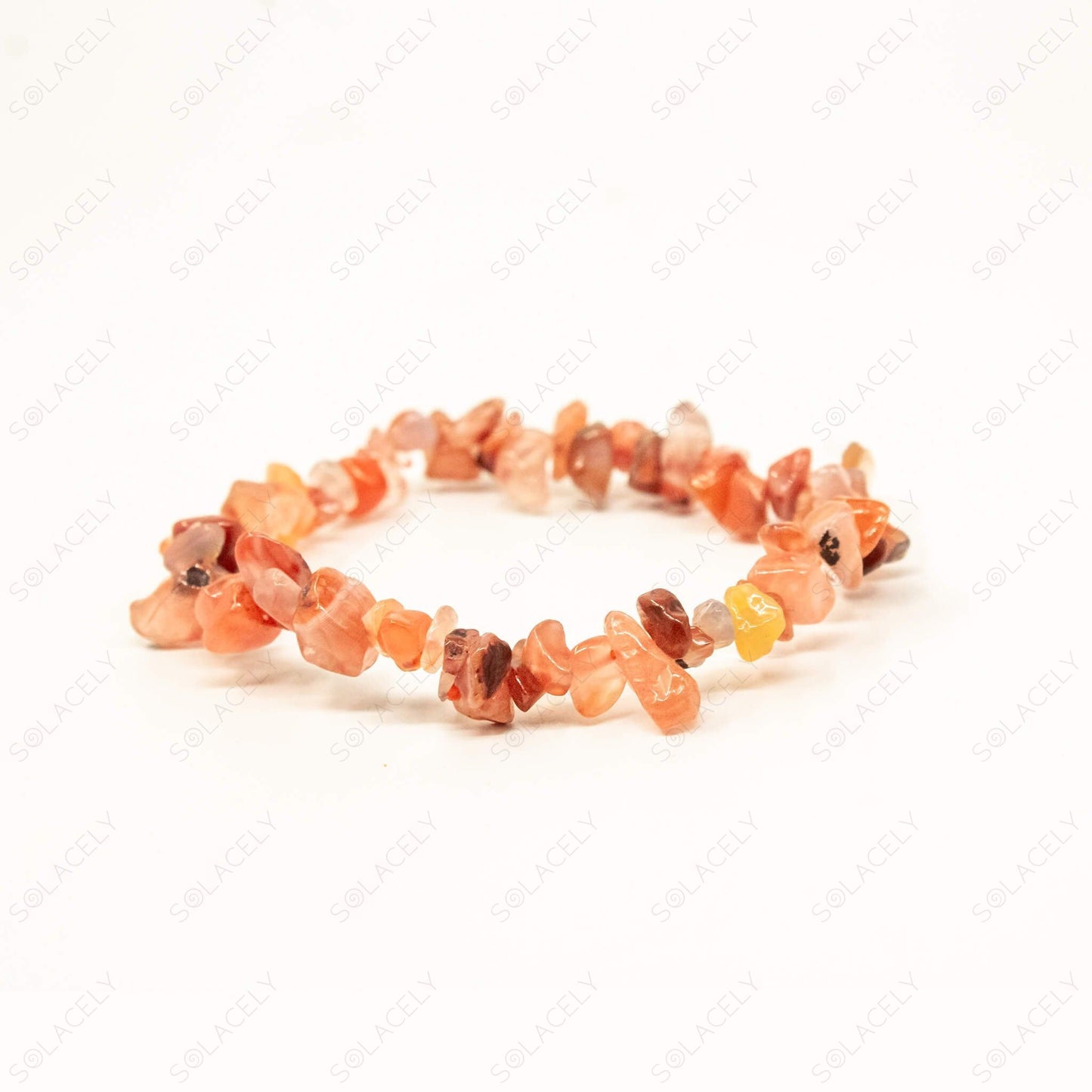 red carnelian chip bracelet for men