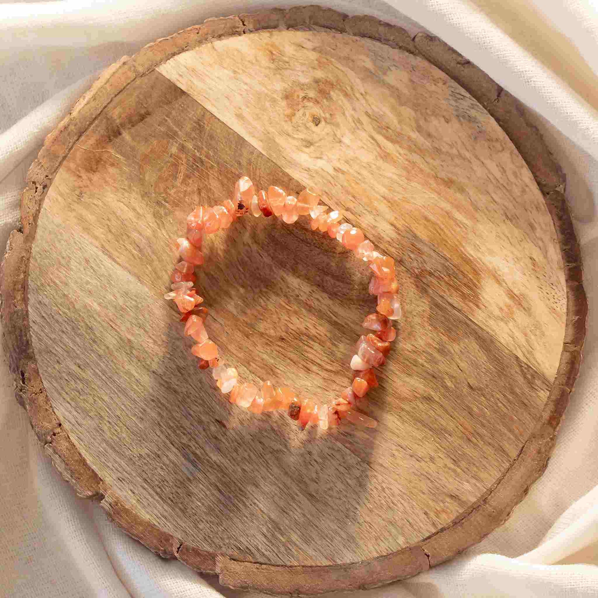 red carnelian chip bracelet for women
