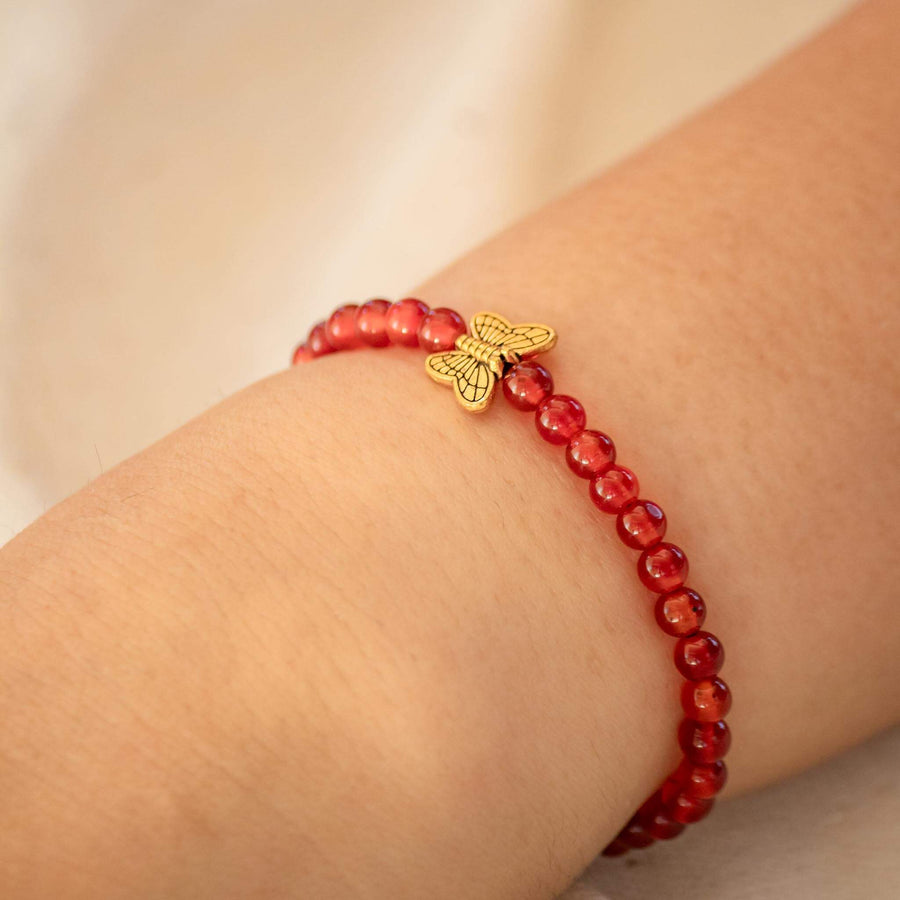 red carnelian bracelet 4mm beeads