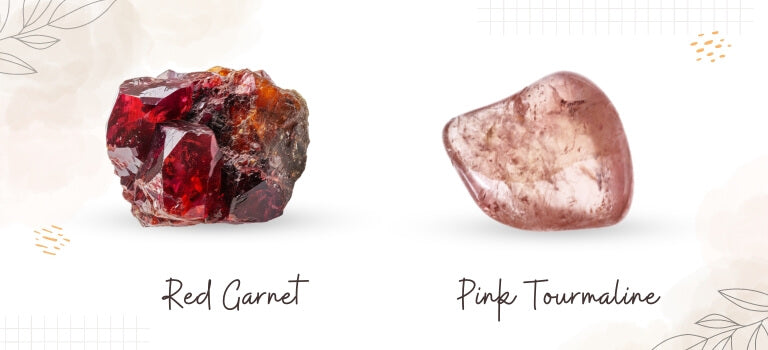 red garnet and pink tourmaline mobile banner image