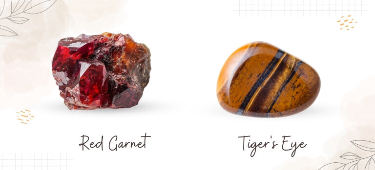 red garnet and tiger eye mobile banner image