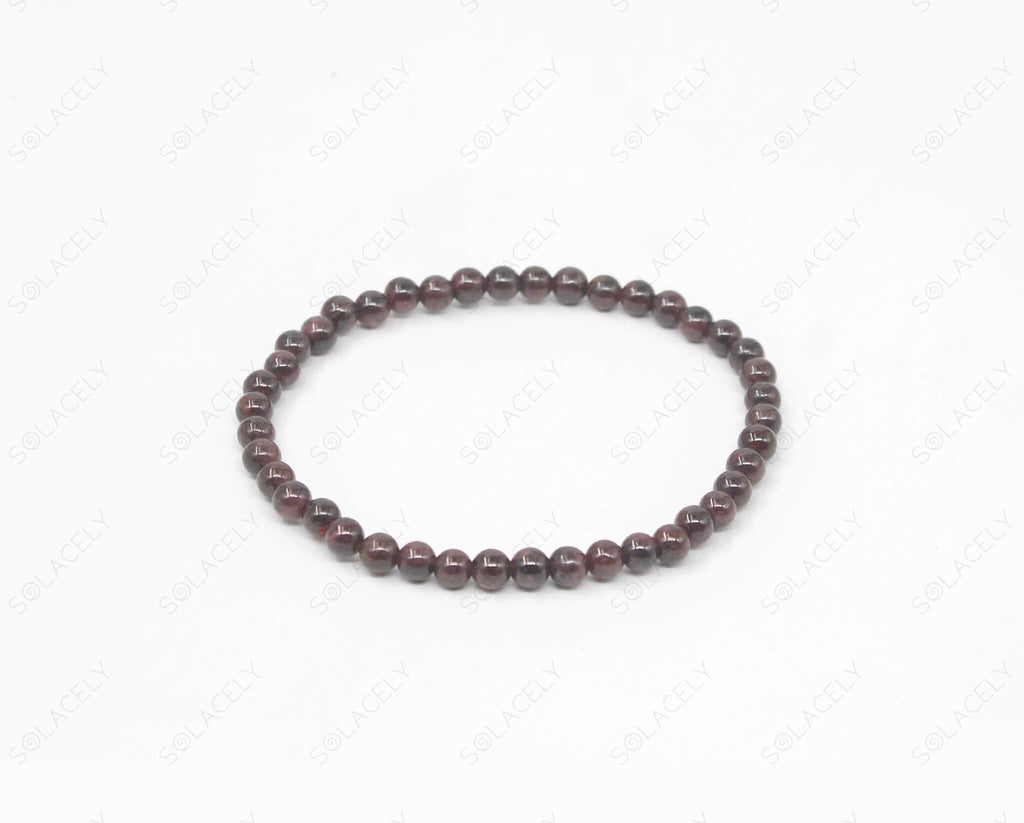 red garnet crystal bracelet 4mm beads