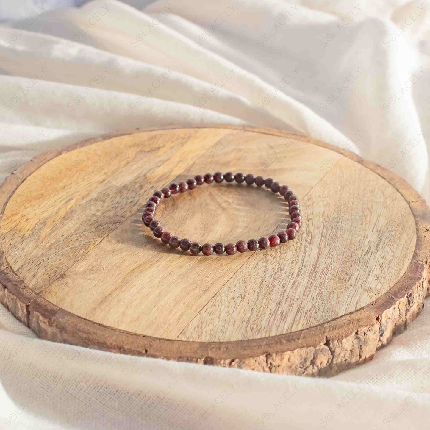 4mm crystal bead red garnet bracelet