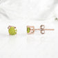 rhodium plated peridot sterling silver stud earrings