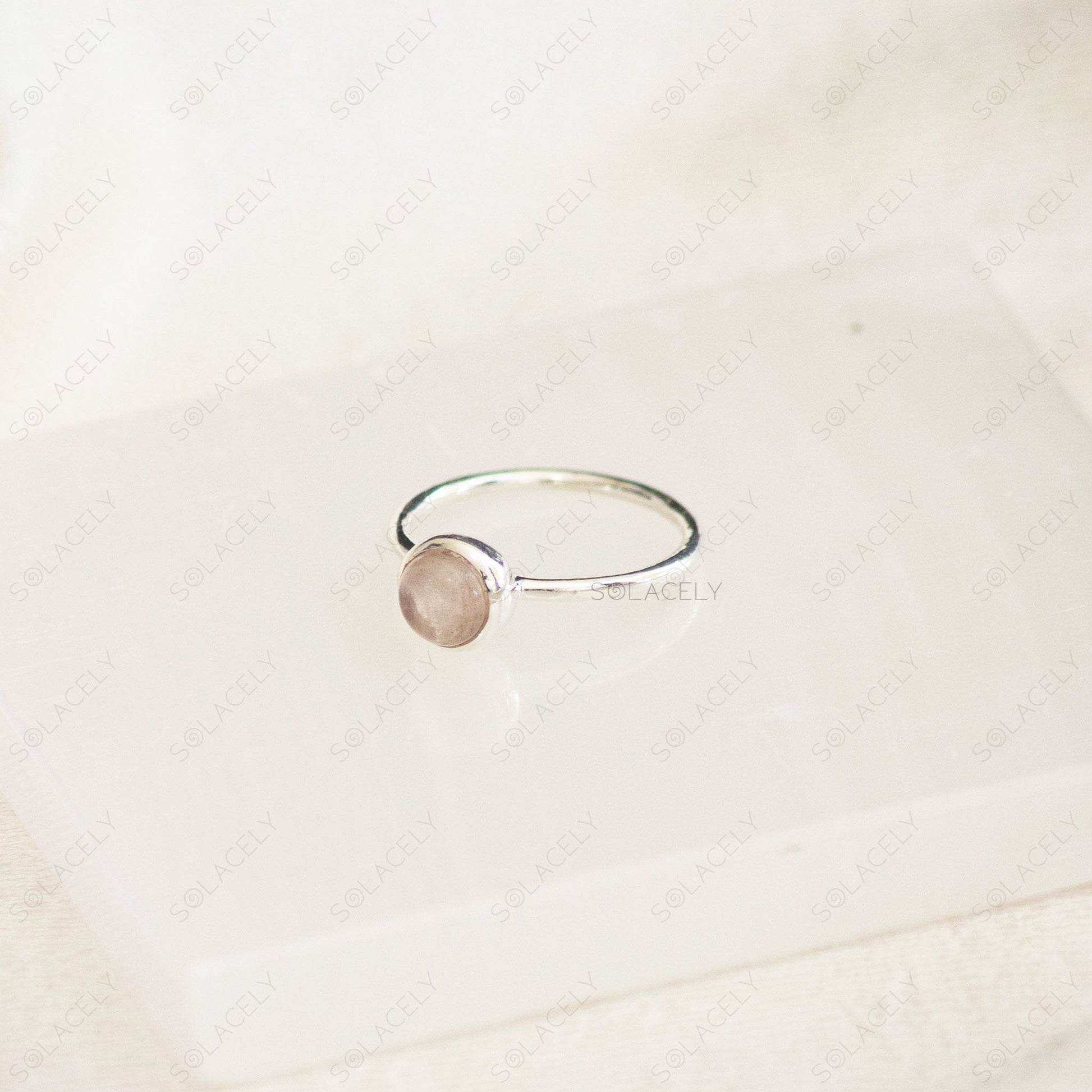 ring rose quartz and sterling silver