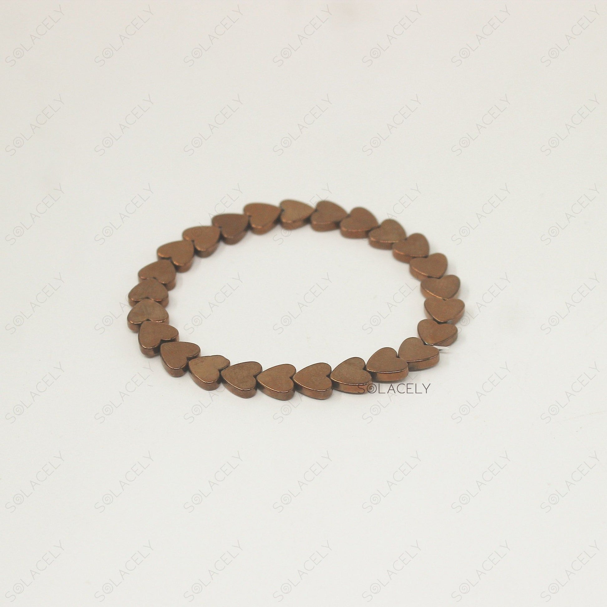 rose gold heart beads