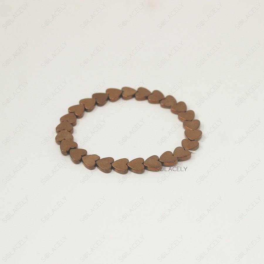 rose gold heart beads