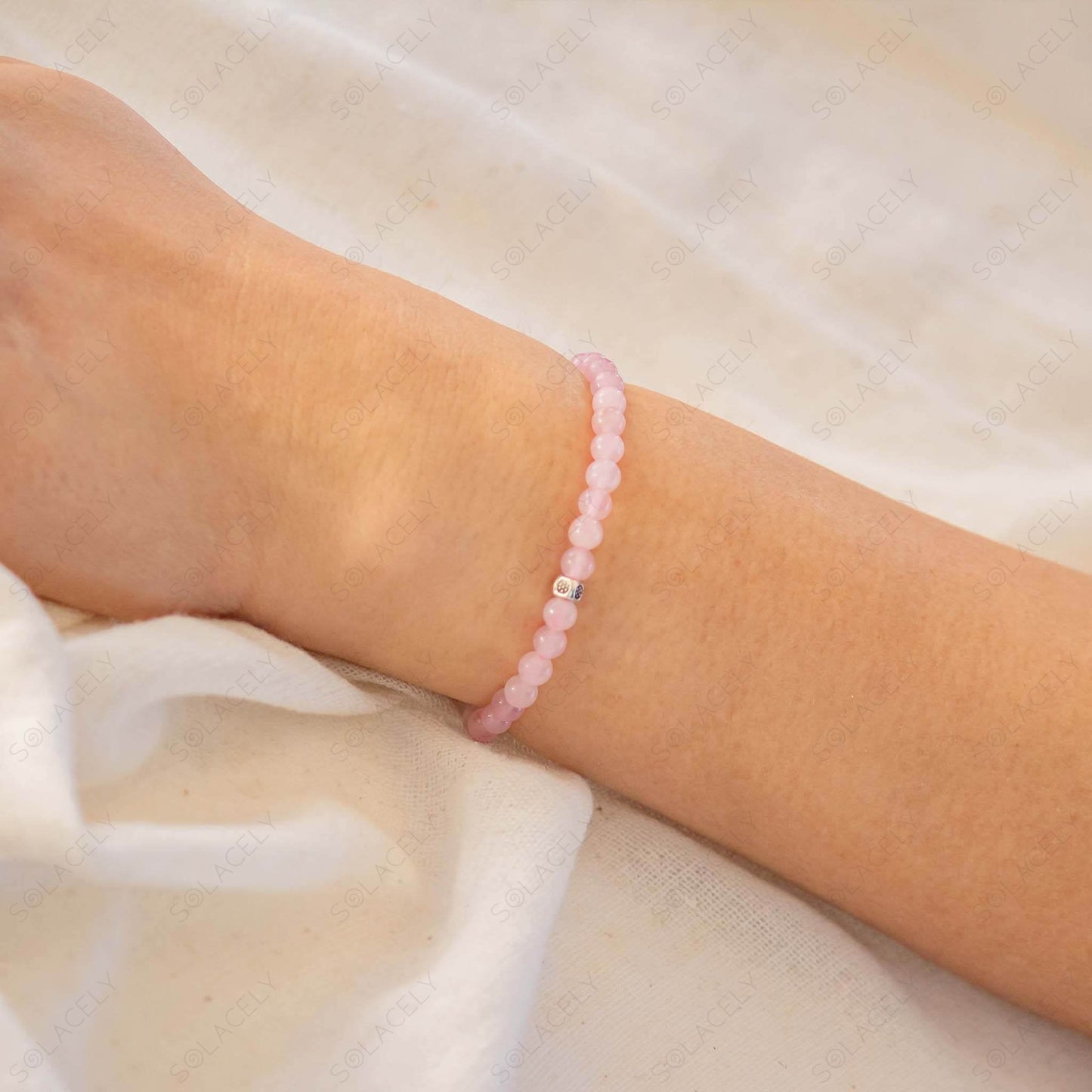 4mm original rose quartz bracelet with charm