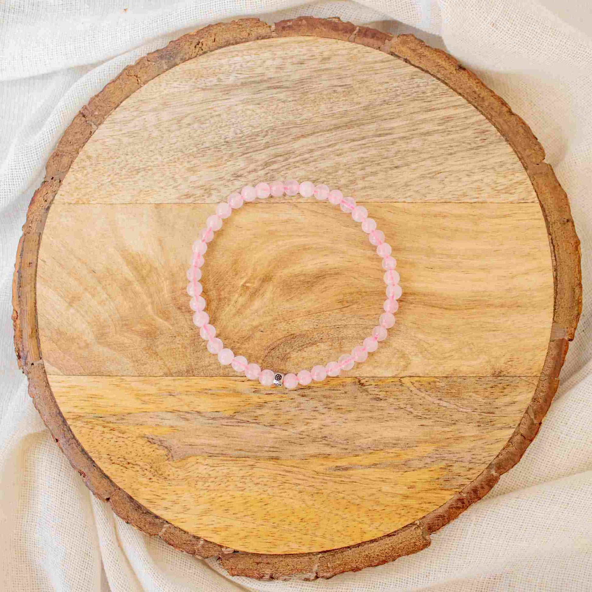 original rose quartz bracelet 4mm beads