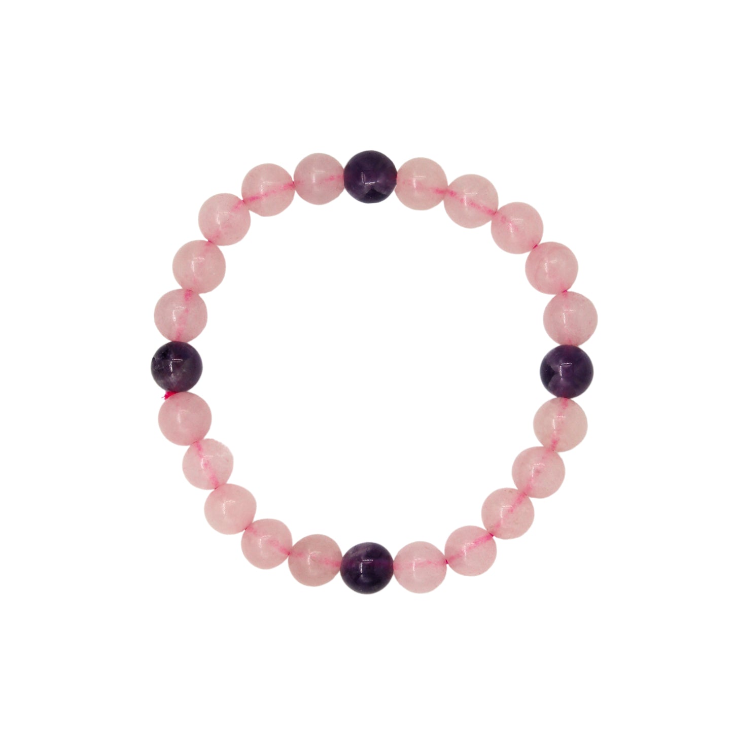 amethyst and rose quartz bracelet 8mm bead 