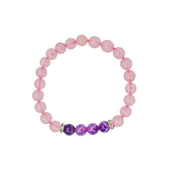 rose quartz and amethyst combo bracelet